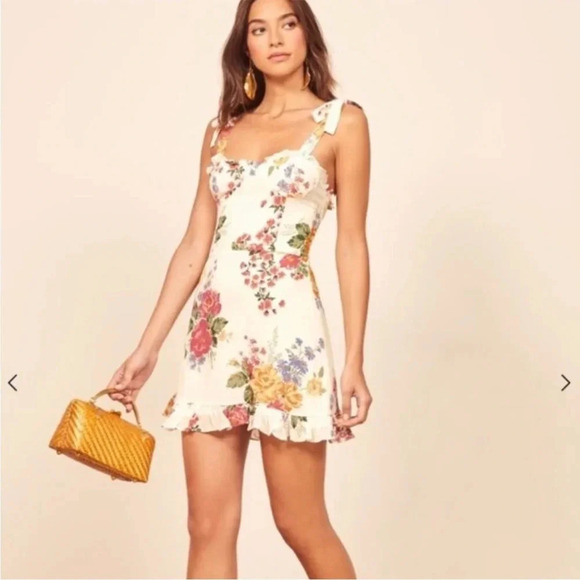 Reformation Christine floral mini dress in bouquet - Picture 5 of 13